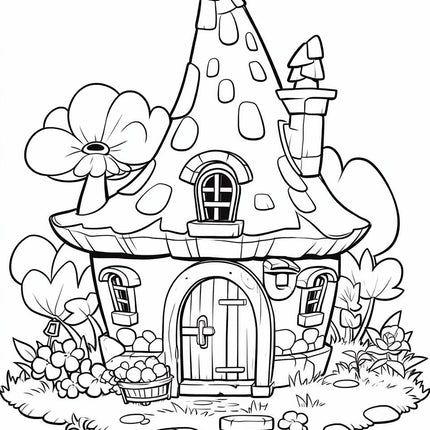 140 Enchanting Fairy Houses Coloring Pages – Printable PDF or Digital Use