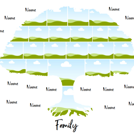 Family Tree Photo Collage Canva Template – Editable Ancestry Keepsake