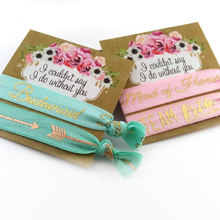 Bridesmaid or Maid of Honor Hair Ties Set - Wedding Party Gift