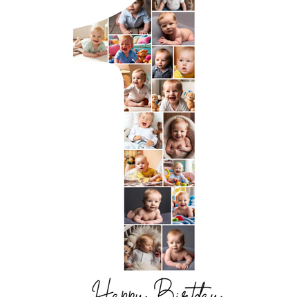 First Birthday Collage Template – Canva Photo Number 1 Printable