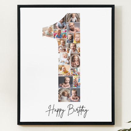 First Birthday Collage Template – Canva Photo Number 1 Printable