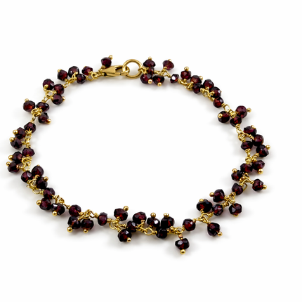 Garnet Gemstone Cluster Bracelet