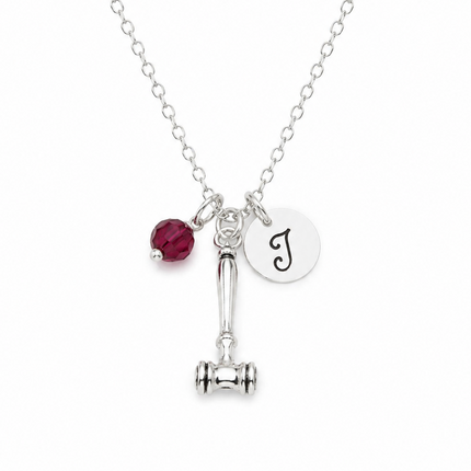 Gavel Charm Necklace – Personalized Sterling Silver Jewelry