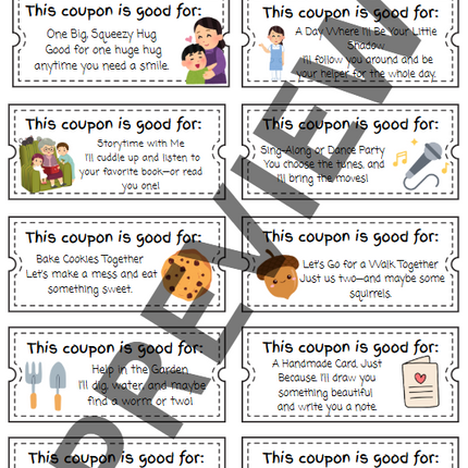 Grandma Coupon Book Printable – Mother’s Day Gift from Kids – Editable Canva Template