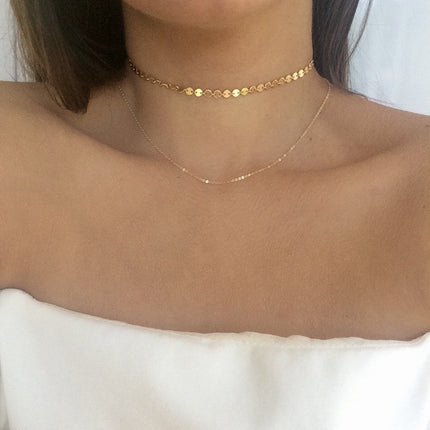 Silver or Gold Coin Disc Choker