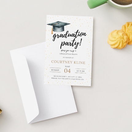 Editable Graduation Party Invitation – Canva Template