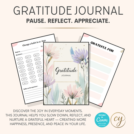 Gratitude & Growth Planner – 38-Page Canva Template