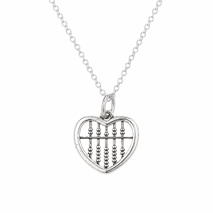 Sterling Silver Abacus Heart Necklace