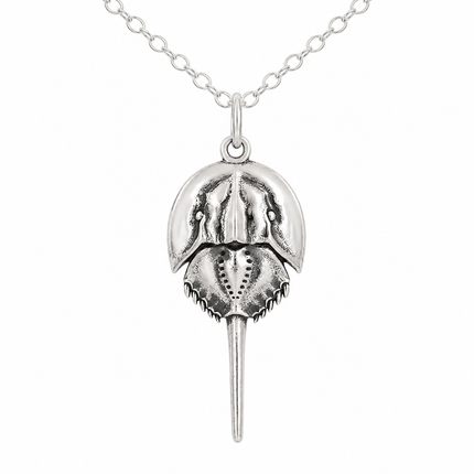 Sterling Silver Horseshoe Crab Charm Necklace