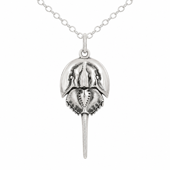 Sterling Silver Horseshoe Crab Charm Necklace