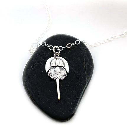 Sterling Silver Horseshoe Crab Charm Necklace
