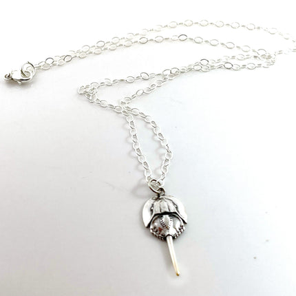 Sterling Silver Horseshoe Crab Charm Necklace