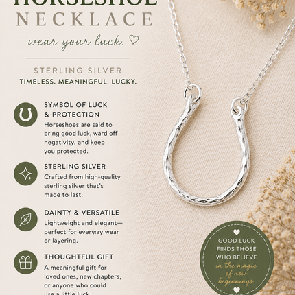 Horseshoe Necklace – Sterling Silver Lucky Charm Jewelry