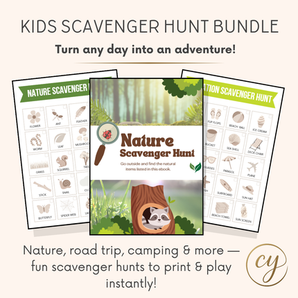 Kids Scavenger Hunt Bundle – Free Printable Download