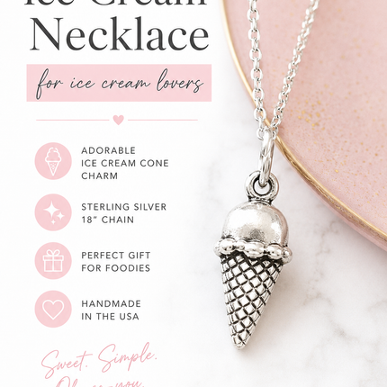 Sterling Silver Ice Cream Necklace