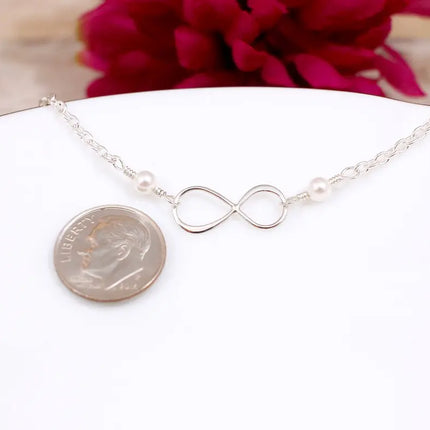 Infinity Pearl Bracelet – Sterling Silver & Freshwater Pearls