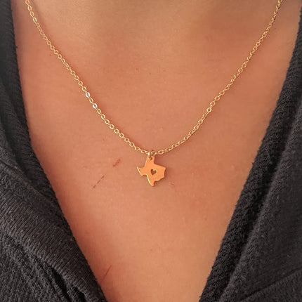 Texas State 14k Gold Filled Necklace