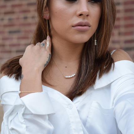Freshwater Pearl Bar Necklace, 14k Gold Filled - As Seen in Tough Apparel Commercial