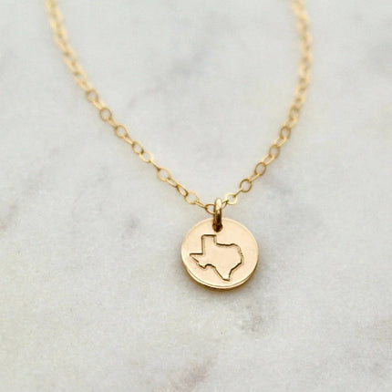 Dainty State Necklace – Personalized Gold or Silver State Pendant Jewelry