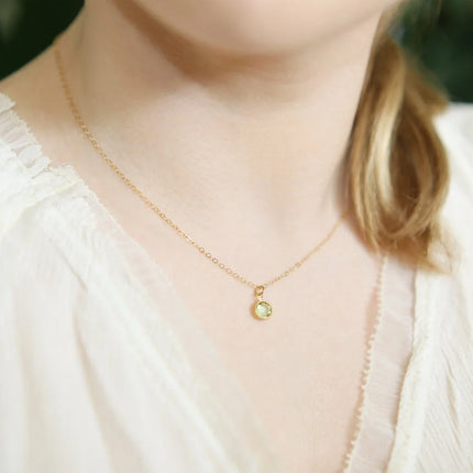 Gold Birthstone Necklace – Swarovski Crystals on 18" Gold Filled Chain