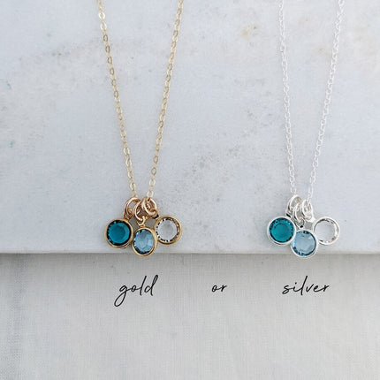 Custom Swarovski Birthstone Necklace – Sterling Silver, 18" Chain