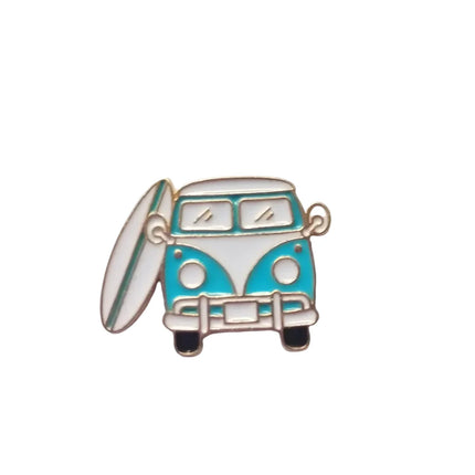 Retro Camper Van Enamel Pin – Surf & Camping Adventure Pin