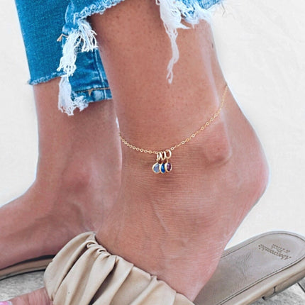 Custom Swarovski Birthstone Anklet – Adjustable Chain in Sterling Silver