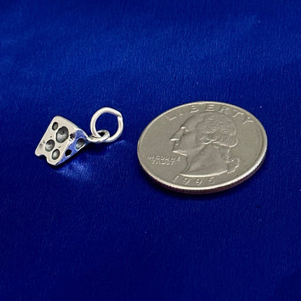 Swiss Cheese Wedge Necklace - Tiny Sterling Silver Cheese