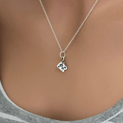 Swiss Cheese Wedge Necklace - Tiny Sterling Silver Cheese