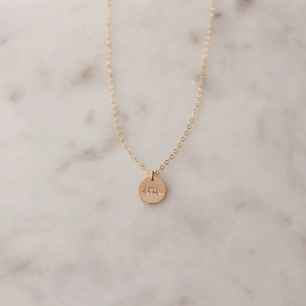 Heartbeat Necklace – Hand Stamped in Gold or Silver, 18" Chain