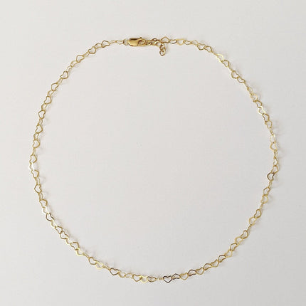 Dainty Gold Filled Heart Chain Necklace – Minimalist Everyday Jewelry, Custom Length