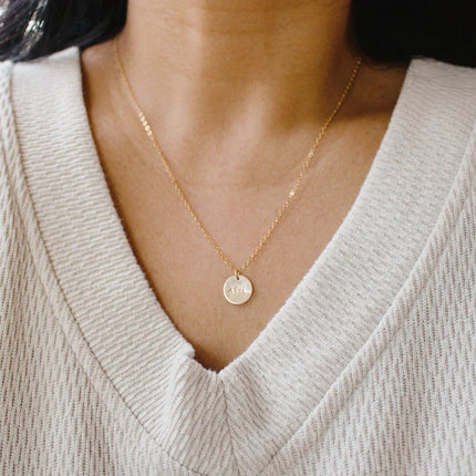 Heartbeat Necklace – Hand Stamped in Gold or Silver, 18" Chain