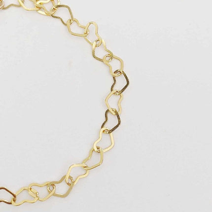 Dainty Gold Filled Heart Chain Bracelet – Minimalist, Made to Order, Custom Length