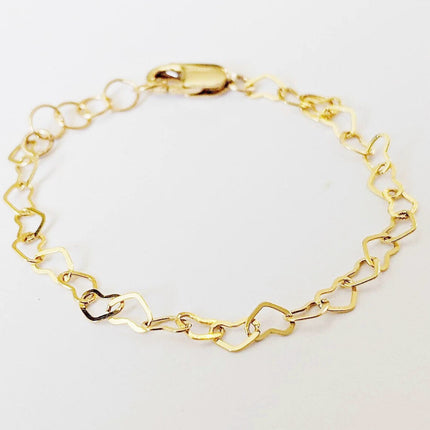 Dainty Sterling Silver Heart Chain Bracelet – Minimalist Jewelry