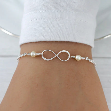 Infinity Pearl Bracelet – Sterling Silver & Freshwater Pearls