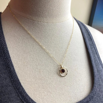 Orbit Birthstone Necklace – 14k Gold Filled Circle Pendant