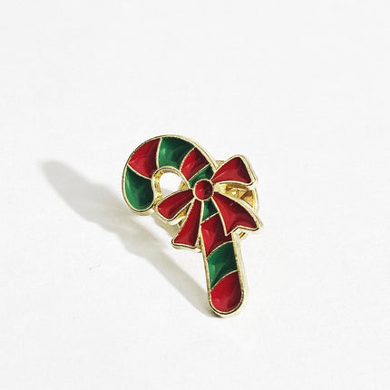 Candy Cane Enamel Pin – Christmas Holiday Santa Accessory