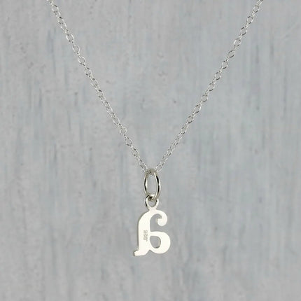 Tiny Typewriter Initial Necklace – Choose Your Letter, Sterling Silver Charm on 16" Chain