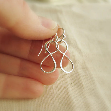 Sterling Silver Infinity Earrings – Handcrafted Lightweight Dangle Design