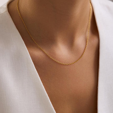 14k Gold Filled Cable Chain Necklace 2.3mm | Lobster Clasp | Custom Length Minimal Everyday Chain