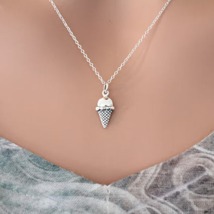 Sterling Silver Ice Cream Necklace