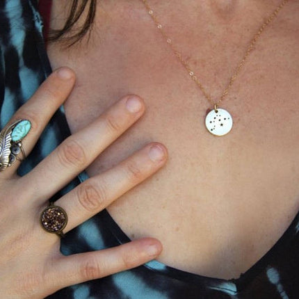 Pisces Zodiac Necklace – Sterling Silver Constellation Pendant on 18” Chain, Astrology Jewelry Gift