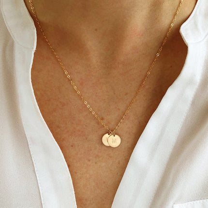 Tiny Gold Initial Necklace - Personalized 14k Gold Filled Jewelry