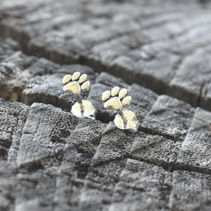 Sterling Silver Paw Stud Earrings – Pet Lover Dog Jewelry Gift