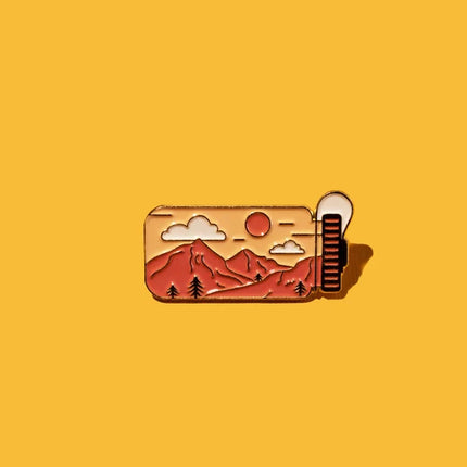 Outdoor Adventure Enamel Pin – Mountain Landscape Pin