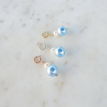 Something Blue Bridal Charm – Freshwater Pearl & Swarovski Clip-On
