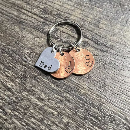 Personalized Dad Penny Keychain