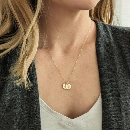 Birth Flower Necklace | Hand Stamped | 14K Gold Filled