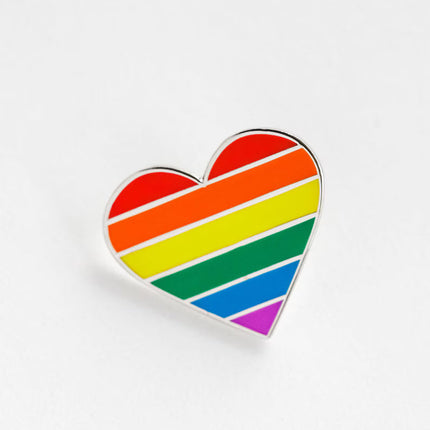Rainbow Heart Pride Enamel Pin – LGBTQ+ Ally & Visibility Accessory