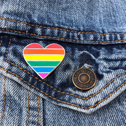 Rainbow Heart Pride Enamel Pin – LGBTQ+ Ally & Visibility Accessory